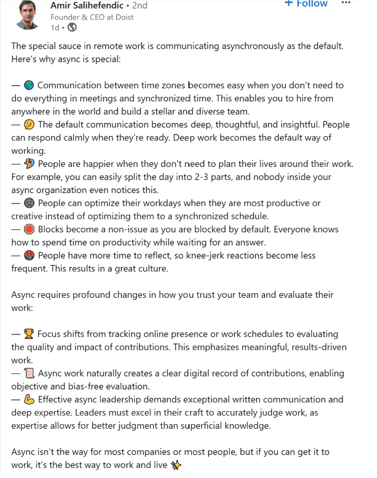 Examples of Companies that Have Mastered Async Work