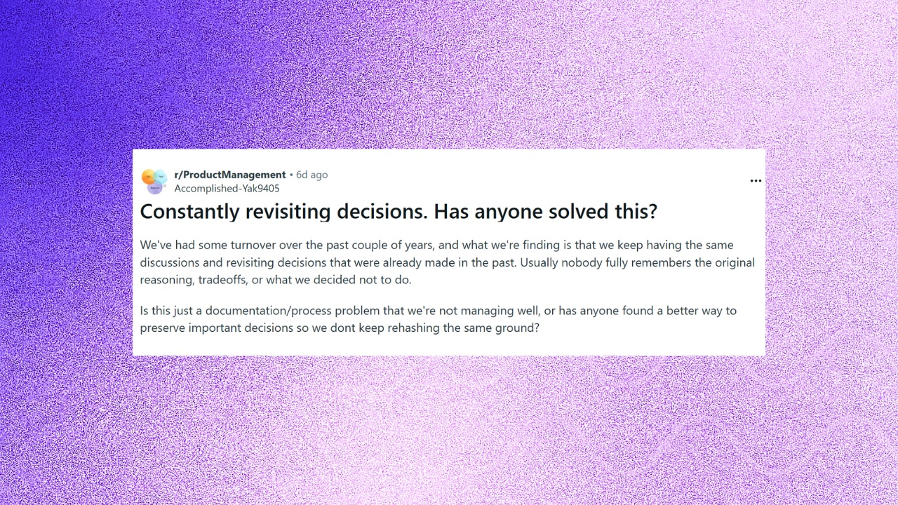 constantly revisitn decisions